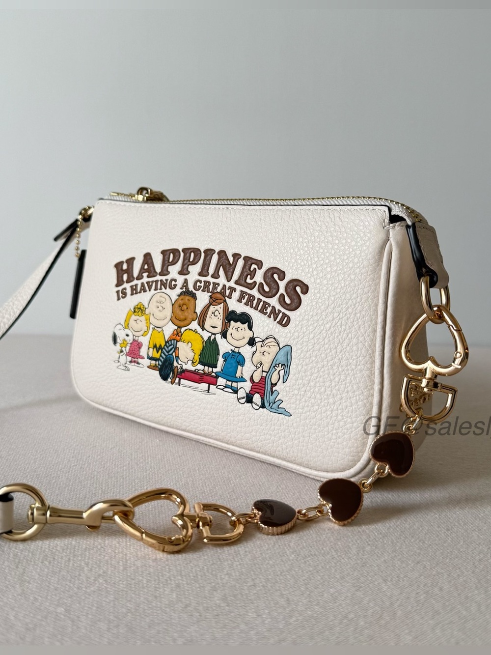 NWT Coach x Peanuts Nolita 19 Wristlet Charlie Brown CBM76 + Chain Extender